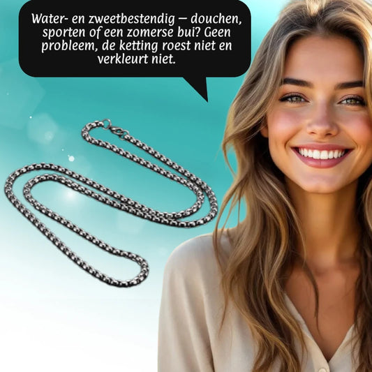 Jasseron Halsketting RVS 45 cm – 3,5 mm