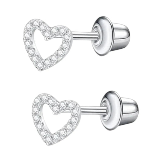 RVS hartjes kinderoorbellen 6mm – Schroefsluiting - oor6270 - 72437 - Oorbellen kopen# - 6mm - alles - cadeau