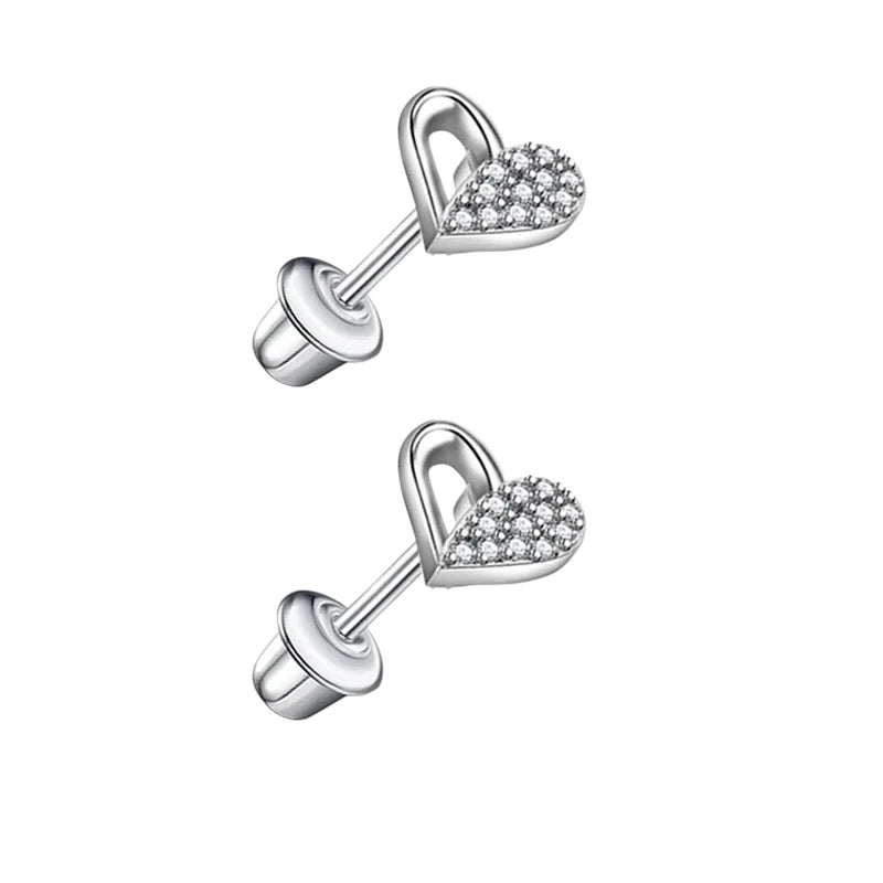 RVS hartjes oorbellen kind 7mm– Schroefsluiting - oor6272 - 72439 - Oorbellen kopen# - 7mm - alles - cadeau