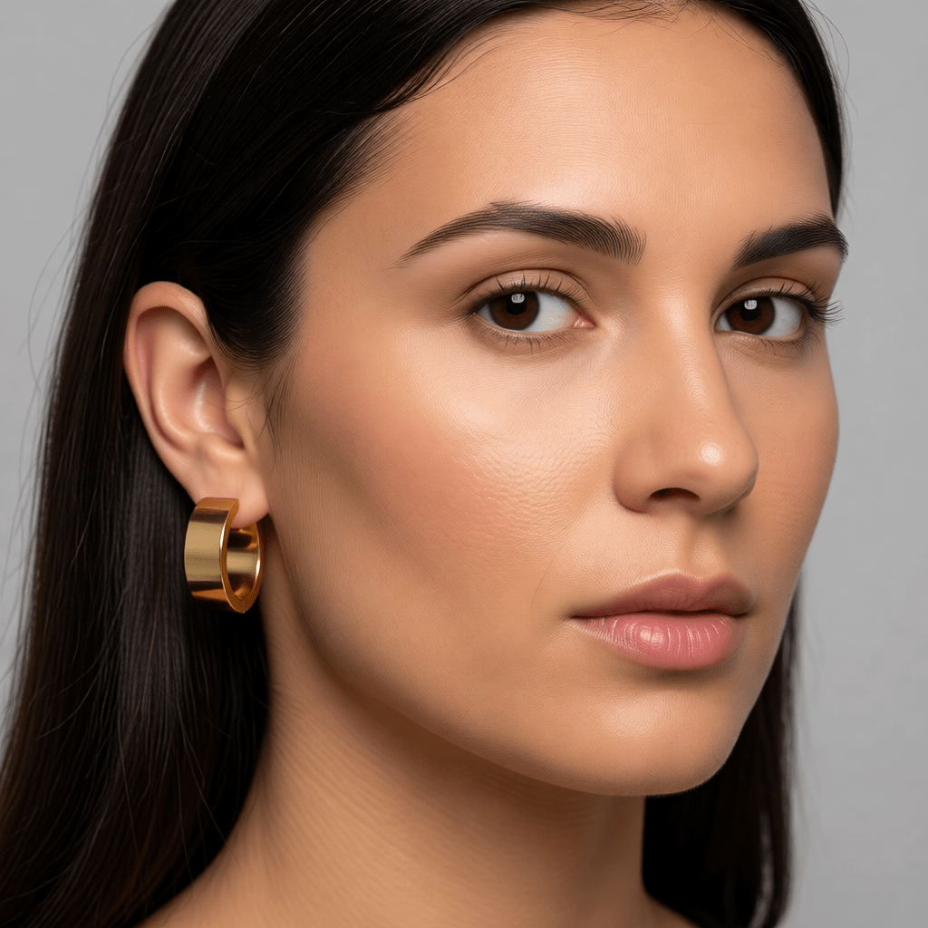 RVS Hoepel Oorringen Glad Goudkleur 20mm - Dames - Aramat Jewels - Oorringen - cadeautip