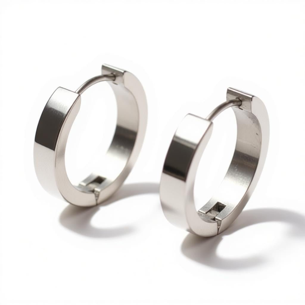 RVS Huggies Oorringen Zilverkleur 17x4mm - Dikke Hoepels Unisex - Aramat Jewels - Oorringen - cadeautip