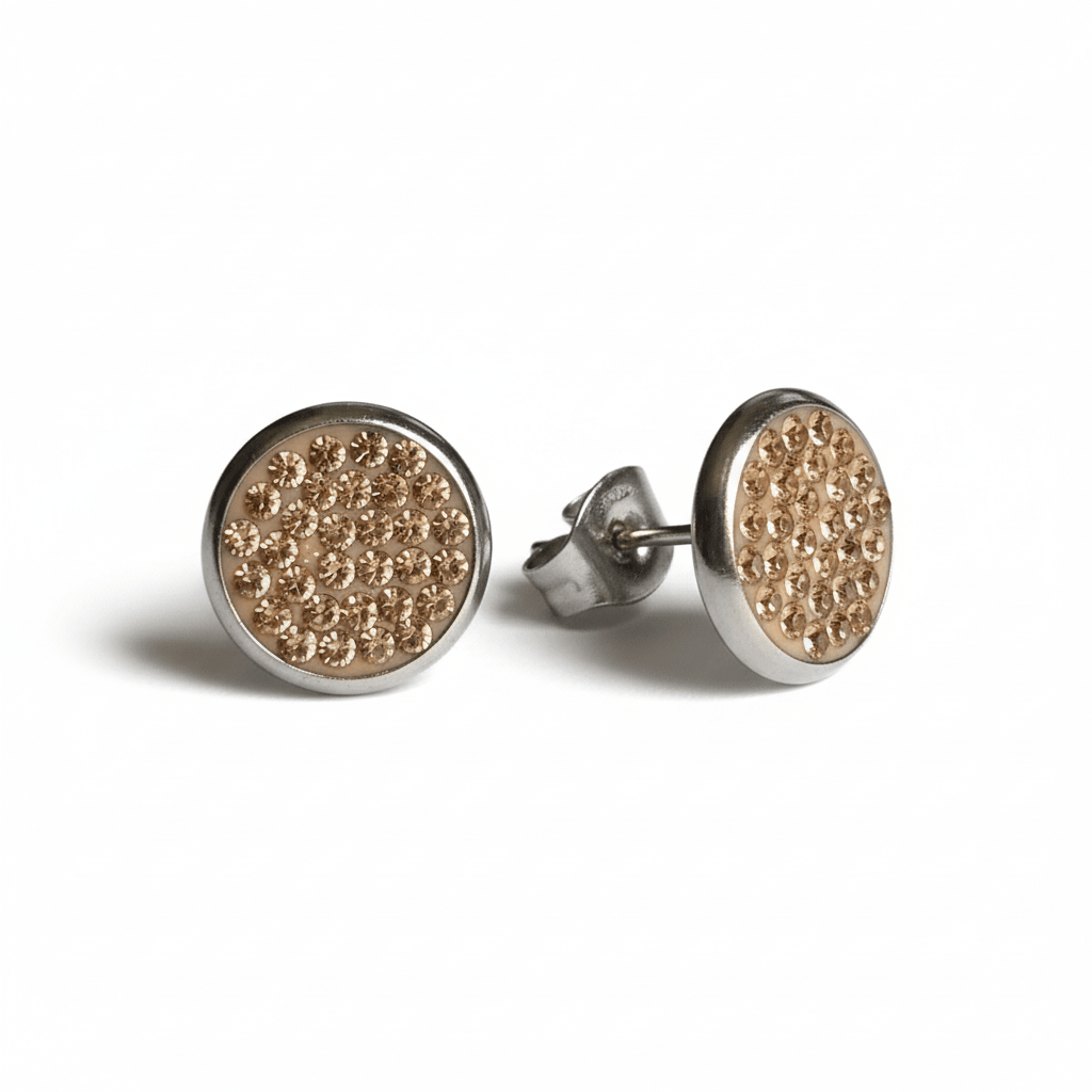 RVS Kristal Oorstekers 10mm Diverse Kleuren - Grote Zirkonia Studs - Aramat Jewels - RVS Sieraden - Oorbellen - cadeautip