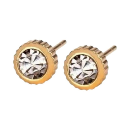 RVS oorbellen met kristal steentje 6mm - oor4418 - Oorbellen kopen# - 6mm - alles