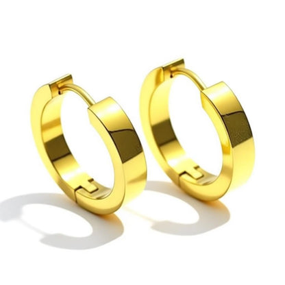 RVS Oorringen 20mm Goudkleur - Grote Hoepel Oorbellen Unisex - Aramat Jewels - Oorringen - cadeautip