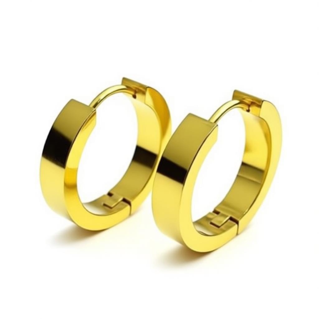 RVS Oorringen 20mm Goudkleur - Grote Hoepel Oorbellen Unisex - Aramat Jewels - Oorringen - cadeautip