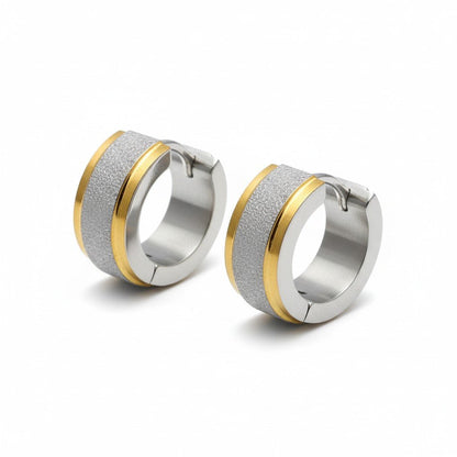 RVS oorringen - Bicolor - Sandblasted - Aramat Jewels - Oorringen - cadeautip