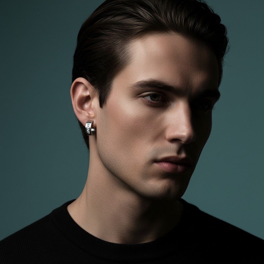 RVS Oorringen Kristal Streep Zilverkleur 20mm - Dames - Aramat Jewels - Oorringen - cadeautip