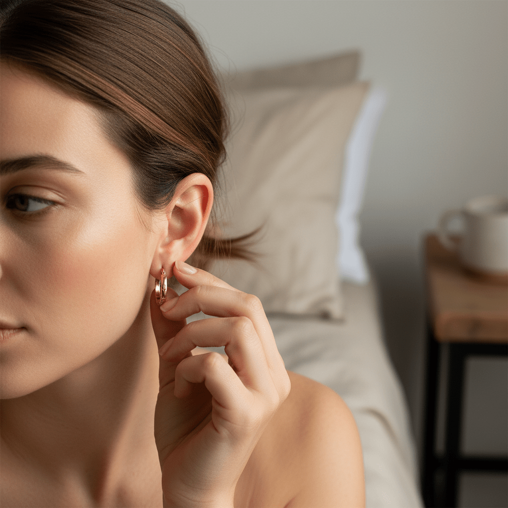 RVS Oorringen met Anker - en Sterrenmotief Roségoudkleur 25mm - Aramat Jewels - Oorbellen - cadeautip