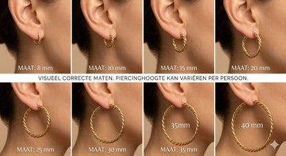 RVS Oorringen met Anker - en Sterrenmotief Roségoudkleur 25mm - Aramat Jewels - Oorbellen - cadeautip