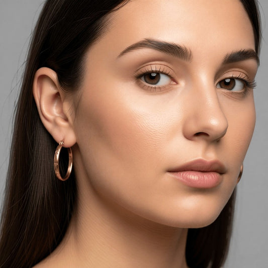 RVS Oorringen met Ankermotief Roségoudkleur 20mm - Aramat Jewels - Oorringen - cadeautip