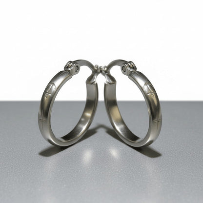 RVS Oorringen met Ankermotief Zilverkleur 20mm - Aramat Jewels - Oorringen - cadeautip