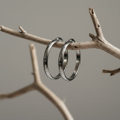 RVS Oorringen met Ankermotief Zilverkleur 30mm - Aramat Jewels - Oorringen - cadeautip