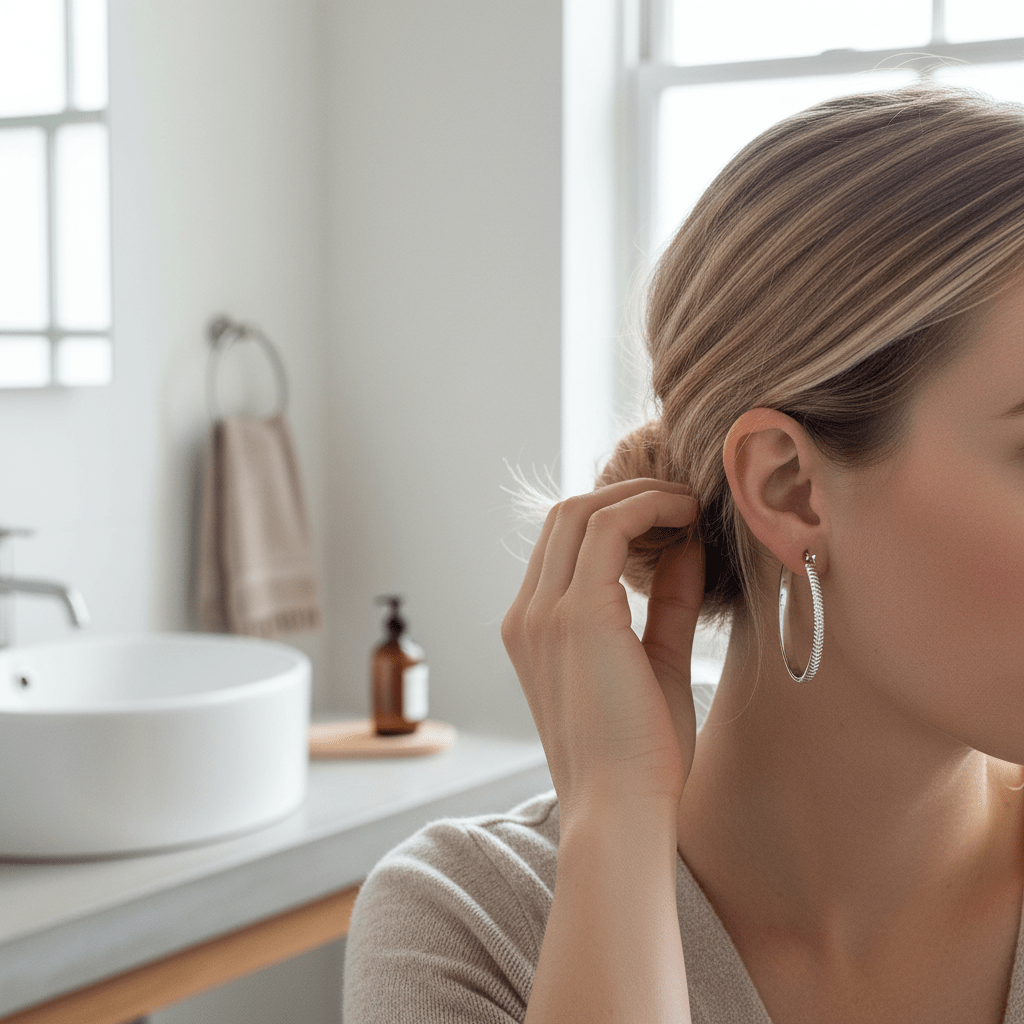 RVS Oorringen met Puntjes Motief Zilverkleur 30mm - Aramat Jewels - Oorringen - cadeautip