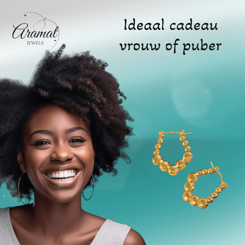 RVS Rechthoekige Oorringen met Bolletjesmotief 21x24mm - oor6362 - 792420 - Oorringen kopen# - 21mm - alles - bolletjes