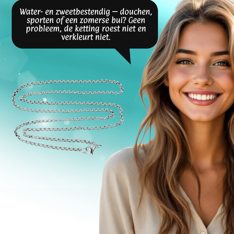 RVS Rolo Ketting Zilverkleur 50 - 60cm - Ronde Schakelketting - Aramat Jewels - Halskettingen - cadeautip