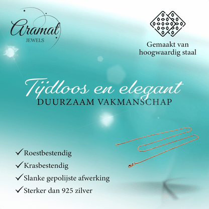 RVS Slangenketting Roségoud Rond - Soepele Snake Chain Ketting - Aramat Jewels - RVS Sieraden - Halskettingen - cadeautip