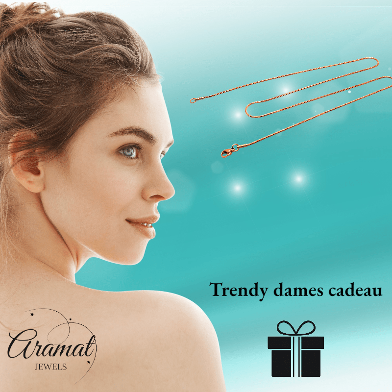 RVS Slangenketting Roségoud Rond - Soepele Snake Chain Ketting - Aramat Jewels - RVS Sieraden - Halskettingen - cadeautip