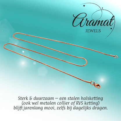 RVS Slangenketting Roségoud Rond - Soepele Snake Chain Ketting - Aramat Jewels - RVS Sieraden - Halskettingen - cadeautip