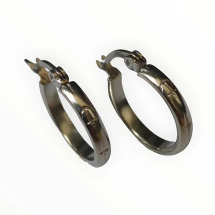 Boucles d'oreilles unisexes – 20 mm, motif ancre créole, acier inoxydable argenté