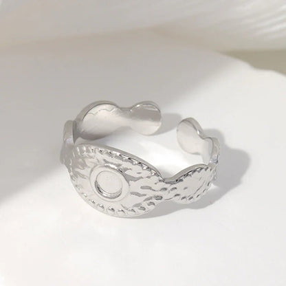 RVS Verstelbare Ring - Oog Motief met Dots - One Size - ring304 - 161813 - Ringen kopen