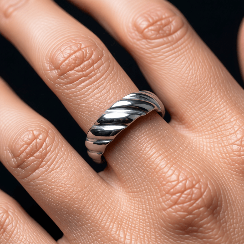 RVS Verstelbare Ring – Schuine Lijnen Motief – One Size - Aramat Jewels - Ringen - cadeautip