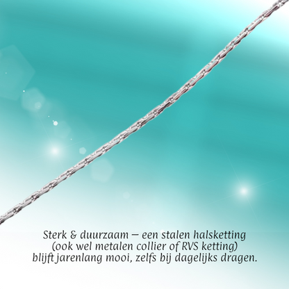 Chaîne serpent unisexe en acier inoxydable argenté