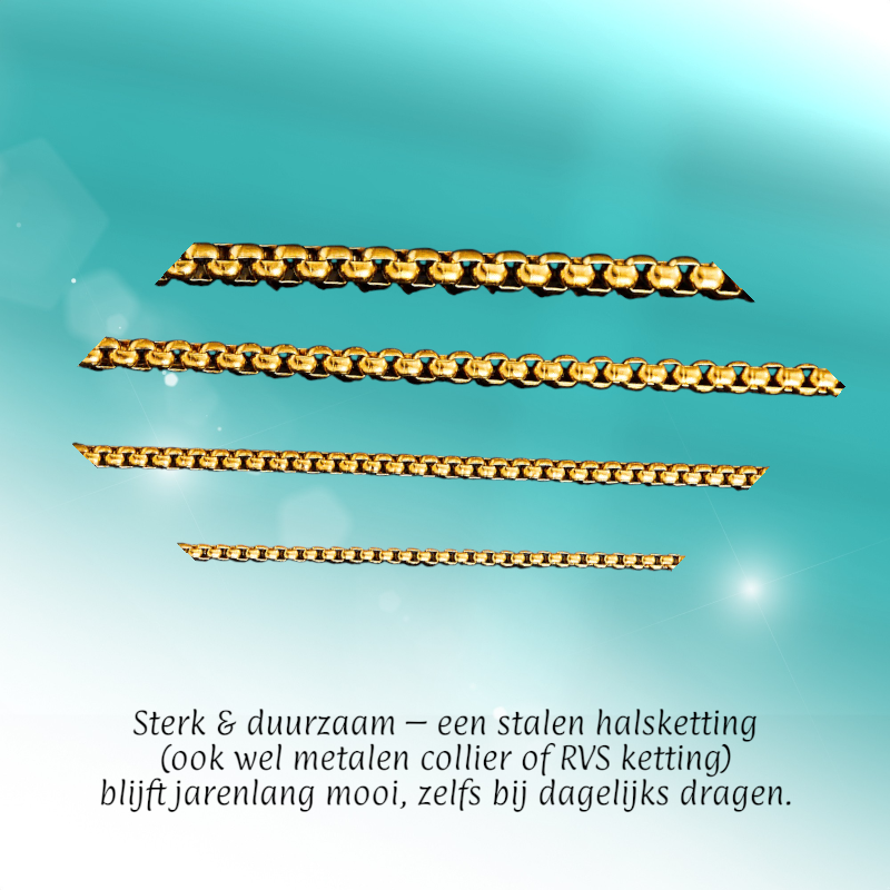 RVS Jasseron Ketting Goudkleur 50-60cm - Elegante Schakelketting