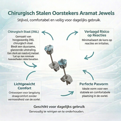Lichtblauwe Zirkonia Oorbellen