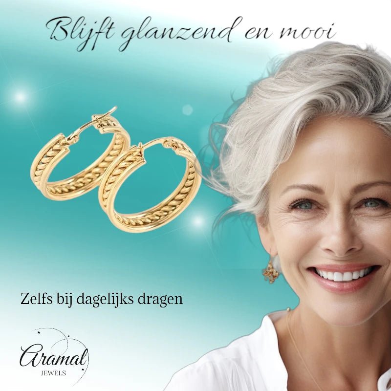 Schakel Oorringen RVS Goudkleur 30mm - oor6382 - 577895 - Oorringen kopen# - 30mm - alles - cadeau