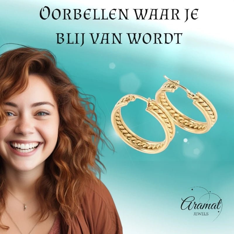 Schakel Oorringen RVS Goudkleur 30mm - oor6382 - 577895 - Oorringen kopen# - 30mm - alles - cadeau