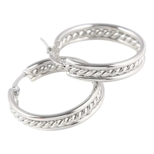 Schakel Oorringen Zilverkleurig RVS 30mm - oor6381 - 577896 - Oorringen kopen# - 30mm - alles - cadeau