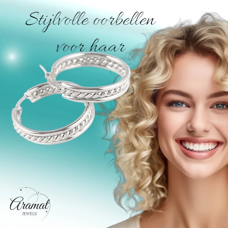 Schakel Oorringen Zilverkleurig RVS 30mm - oor6381 - 577896 - Oorringen kopen# - 30mm - alles - cadeau