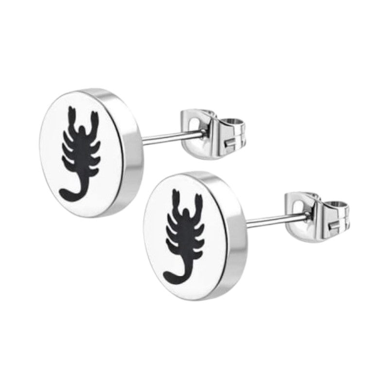 Schorpioen Oorbellen Zilverkleurig RVS – 8mm – Dieren oorstekers - oor2842 - tte653 - Oorbellen kopen# - 8mm - alles - cadeau