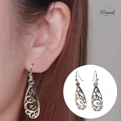 Sierlijke Boho Druppel Oorhangers – Antieke Afwerking – 40x11mm - oor6062 - Oorhangers kopen# - 40mm - alles - bali