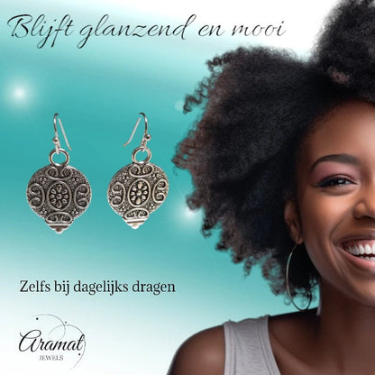 Sierlijke Druppel Oorhangers Antieklook - oor6059 - Oorhangers kopen# - 35mm - alles - bali