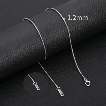 RVS Slangenketting Zilverkleur 45-60cm - Soepele Schakelketting Dames