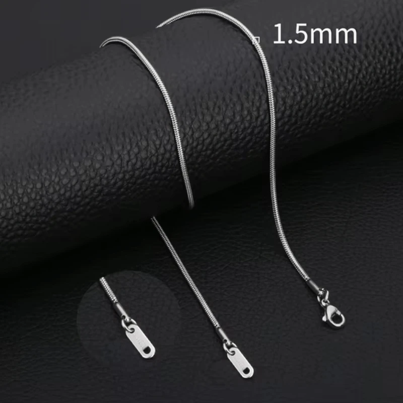 RVS Slangenketting Zilverkleur 45-60cm - Soepele Schakelketting Dames