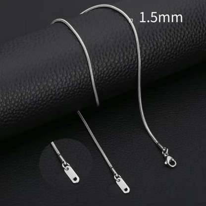 RVS Slangenketting Zilverkleur 45-60cm - Soepele Schakelketting Dames