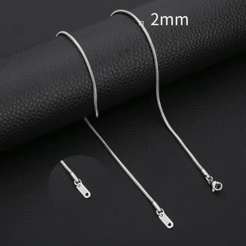 RVS Slangenketting Zilverkleur 45-60cm - Soepele Schakelketting Dames