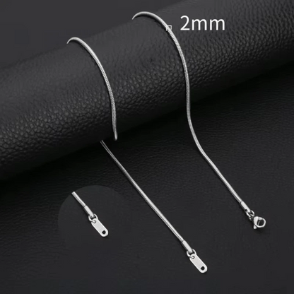 RVS Slangenketting Zilverkleur 45-60cm - Soepele Schakelketting Dames