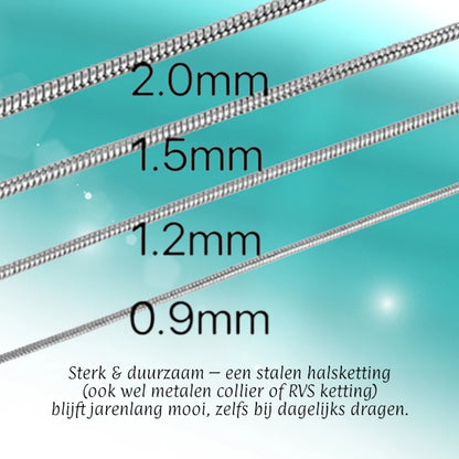 RVS Slangenketting Goudkleur 45-60cm - Soepele Snake Chain Ketting