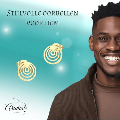 Spiraal Cirkel Oorbellen Goudkleur – 10mm - Aramat Jewels - Oorbellen - cadeautip
