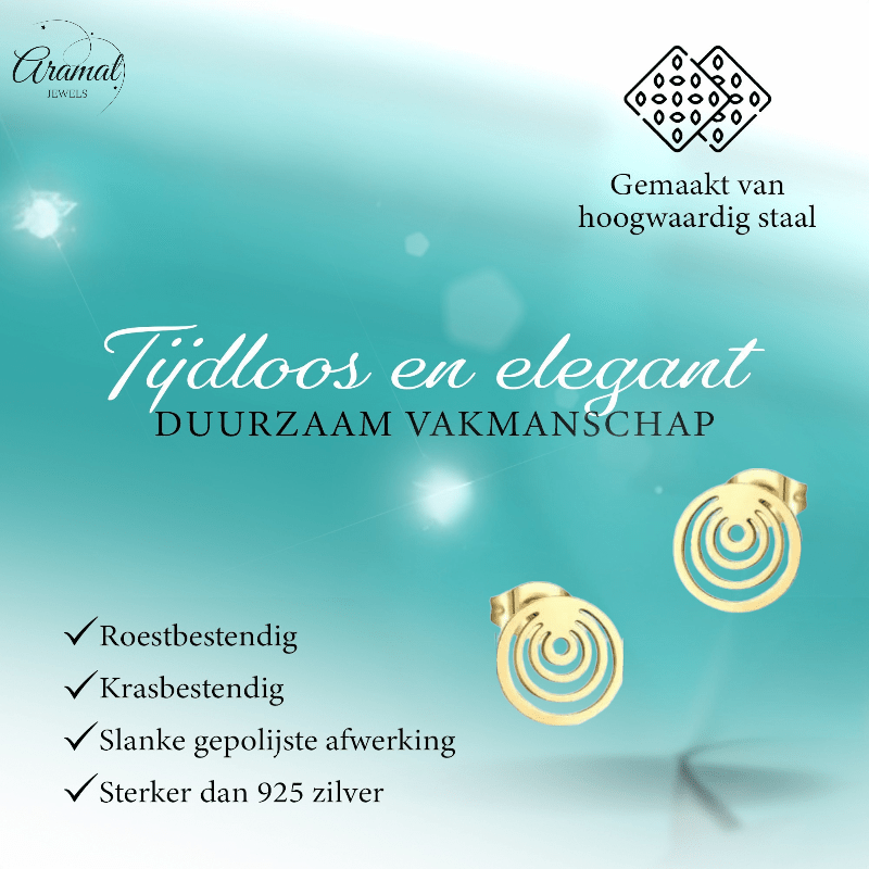 Spiraal Cirkel Oorbellen Goudkleur – 10mm - Aramat Jewels - Oorbellen - cadeautip