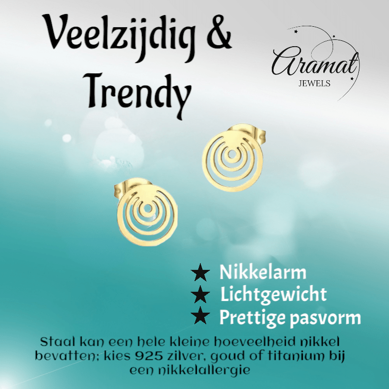 Spiraal Cirkel Oorbellen Goudkleur – 10mm - Aramat Jewels - Oorbellen - cadeautip