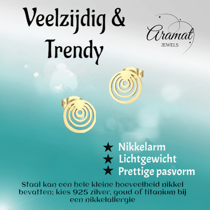 Spiraal Cirkel Oorbellen Goudkleur – 10mm - Aramat Jewels - Oorbellen - cadeautip