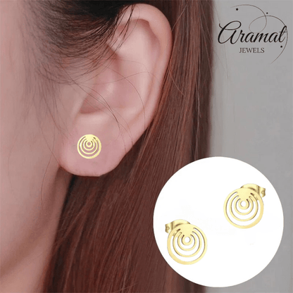 Spiraal Cirkel Oorbellen Goudkleur – 10mm - Aramat Jewels - Oorbellen - cadeautip