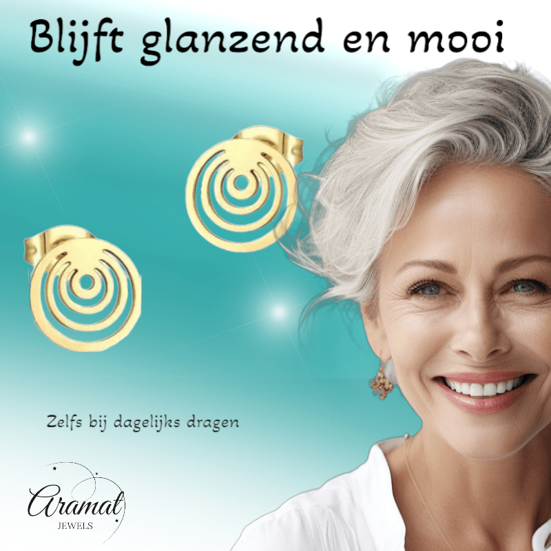 Spiraal Cirkel Oorbellen Goudkleur – 10mm - Aramat Jewels - Oorbellen - cadeautip
