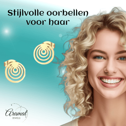 Spiraal Cirkel Oorbellen Goudkleur – 10mm - Aramat Jewels - Oorbellen - cadeautip