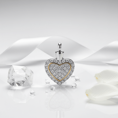 Sprankelend hart as - sieraad staal met kristal - Aramat Jewels - Gedenkhangers - cadeautip