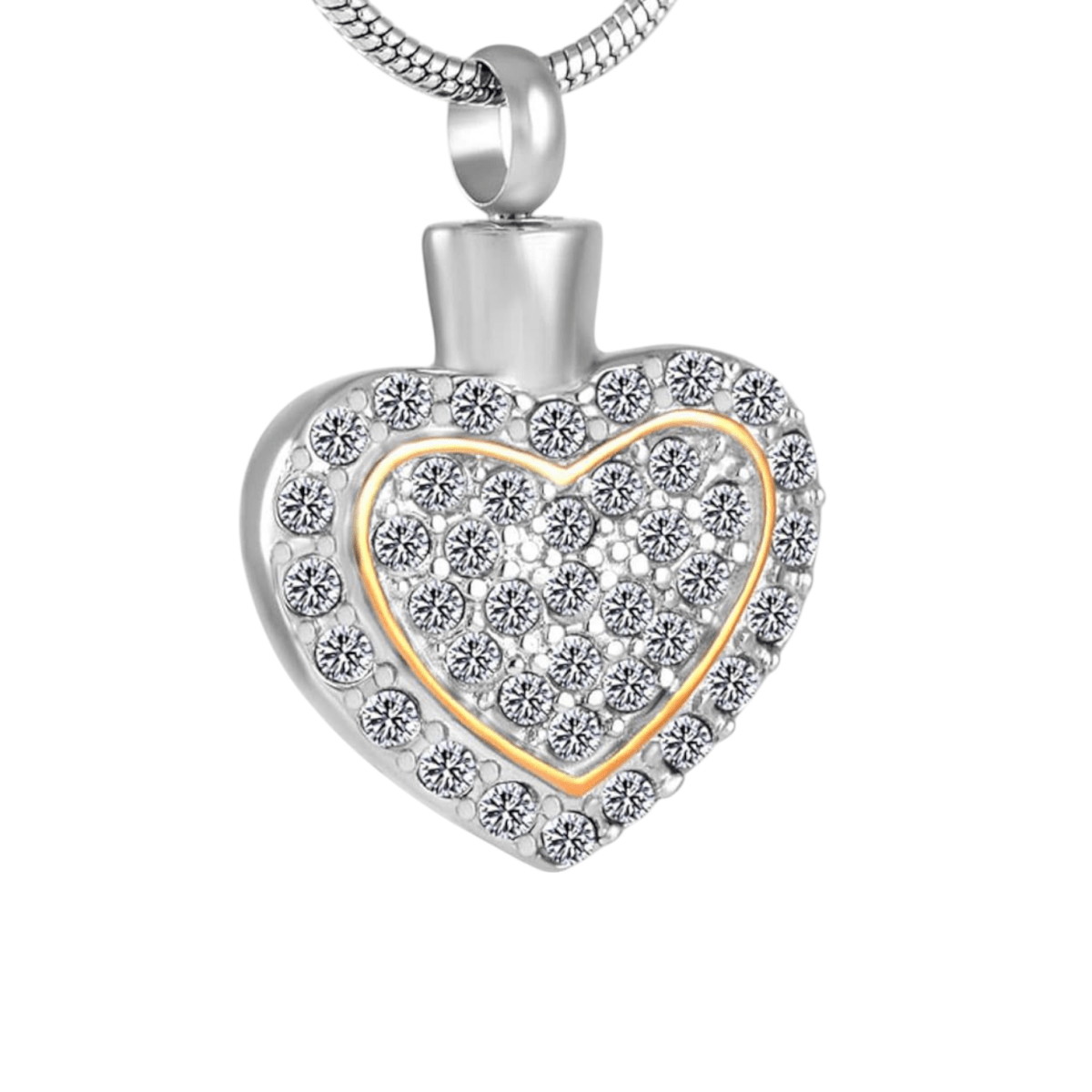 Sprankelend hart as - sieraad staal met kristal - Aramat Jewels - Gedenkhangers - cadeautip